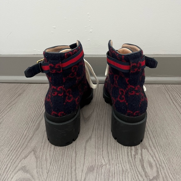 Gucci Navy and Red GG Ankle Boot - Picture 3 of 5